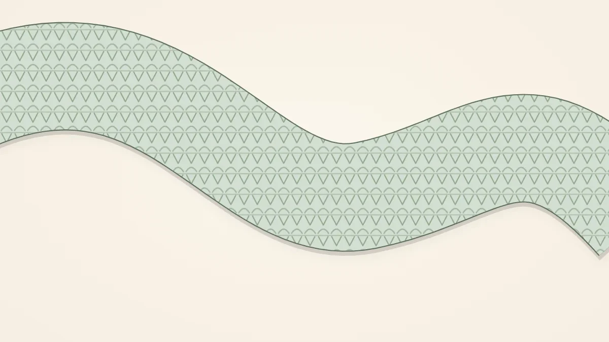 A thin, airy knitted scarf in sage green with an open, loose fabric, draped in a soft curve